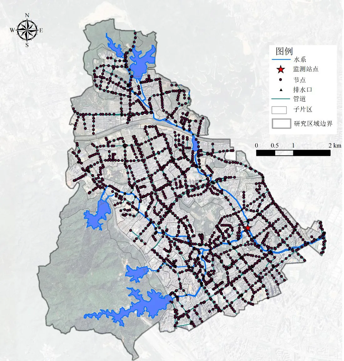 龙华河流域研究区域图